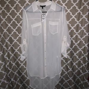 Express long sleeve sheer button down